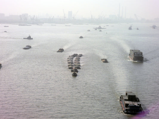 Barges and ships on the Yangtze River, China